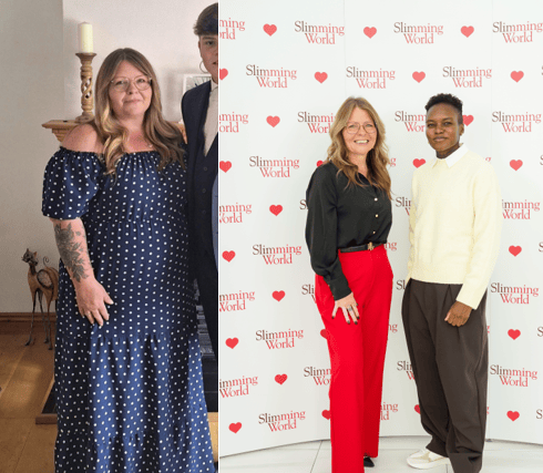Lisa Lewis, pictured before, and after at the awards ceremony with Nicola Adams