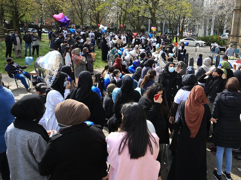 The vigil was held just yards from where Mr Javed was shot.