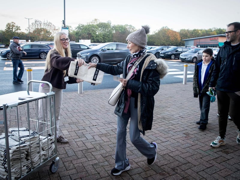 Chronicle & Echo photographer Kirsty Edmonds captures dozens of shoppers queuing outside the new M&S Foodhall at Riverside Retail Park, Northampton, as it opened at 8am on Wednesday, October 21.