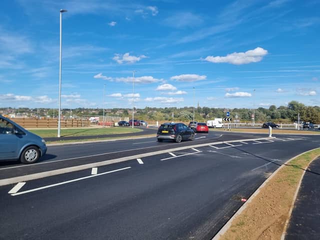 The roundabout at the junction of Mill Lane and Nene Way has opened following work linked to the new Dallington Grange housing development.