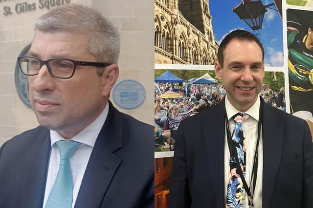 Council leader Mark Arnull (left) and Conservative group leader Daniel Lister (right).