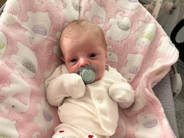 Faye Beverley born at 7.06am on January 9 at Northampton General Hospital, weighing 7lbs 9oz.