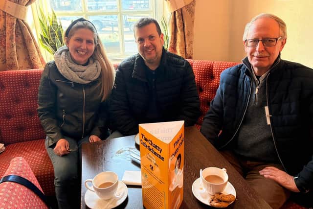 Some of the local people attending The Chatty Cafe session at The Crown in Brackley