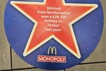 Celebrating 2022 McDonald's Monopoly BIG winner in Northampton with 'Walk of Fame' star