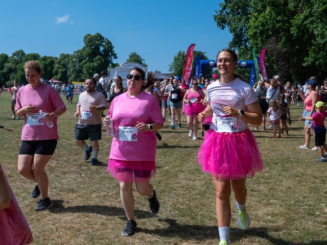 Runners taking part in the Pretty Muddy Race For Life at Abington Park in Northampton on Saturday, July, 11, 20026. Photo by David Jackson.