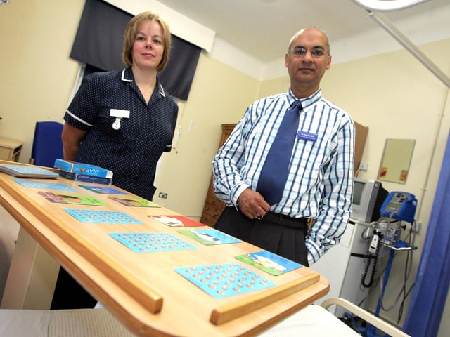 2008 - Kirtsy Wilkinson and Dr Shalid Ali on the Disney Ward at Northampton General Hospital