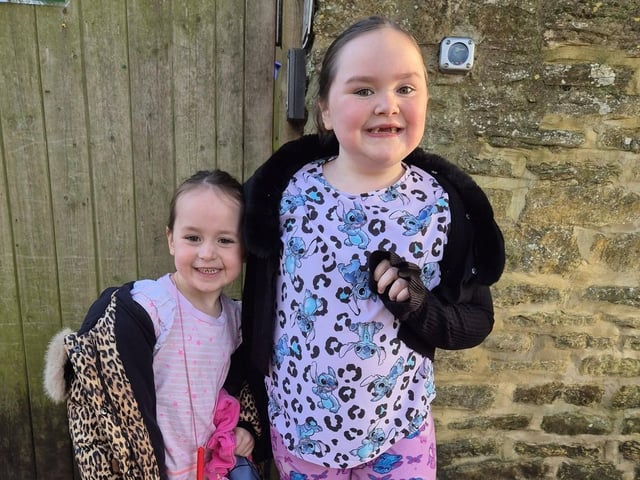 Ellysia-Rose, age seven, and Aria-Rose age four, took part in pyjama day.