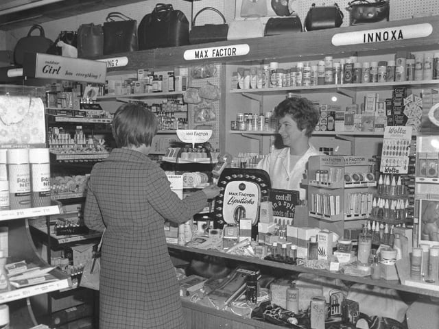 Unfortunately, there is no information in the caption as to which shop this is, other than it is for a "cosmetics feature, May 2, 1967"