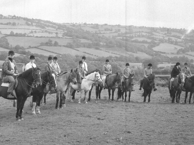 A horse riding lesson for children in the Northamptonshire countryside