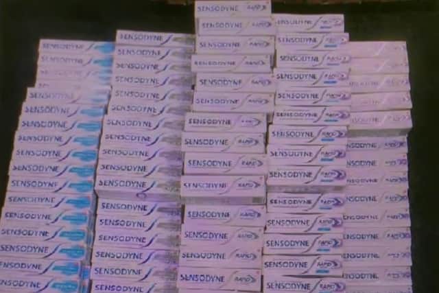 More than 300 stolen tubes of toothpaste were found in a Northampton warehouse.