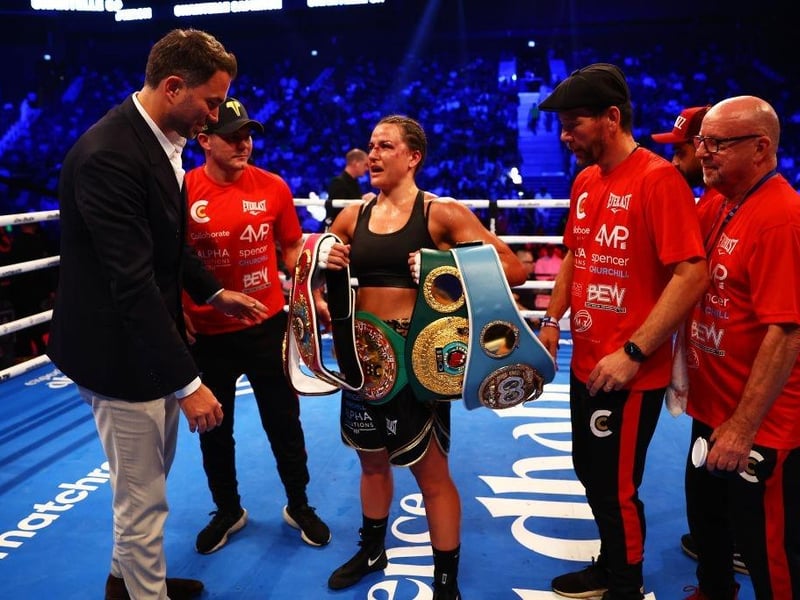 Chantelle Cameron is a professional boxer. She is a world champion in two weight classes and the current undisputed light-welterweight champion, having held the WBC title since 2020; the IBF and Ring magazine titles since 2021; and the WBA and WBO titles since November 2022.