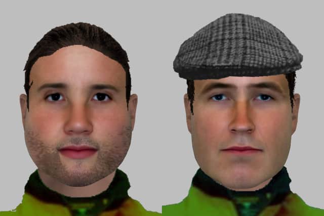 Police say the e-fits have been produced in collaboration with the man whose bag was stolen. Photo: Northamptonshire Police.