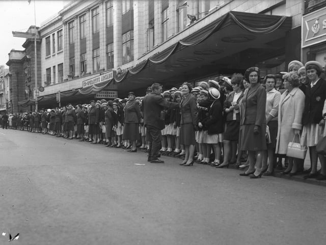 Abington Street, Northampton, visit of Queen, July 9, 1965. She had lunch at the Town Hall,visited Church's shoe factory before going to Althorp.