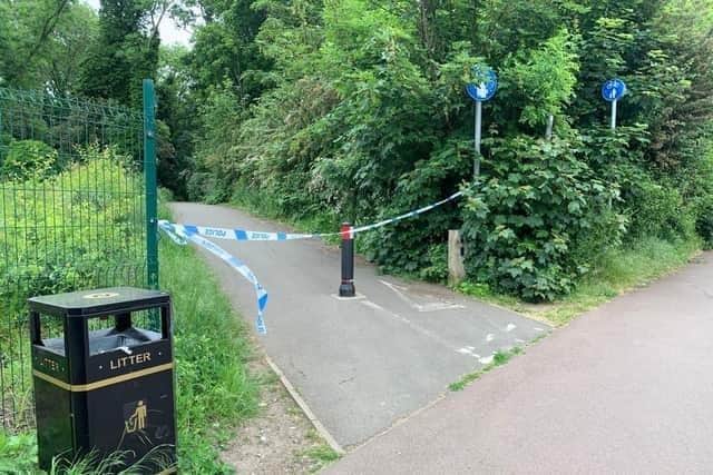Police cordoned the scene off yesterday