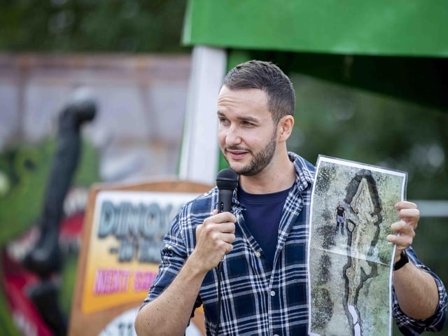 Palaeontologist Dr Dean Lomax passed on some of his expert knowledge
