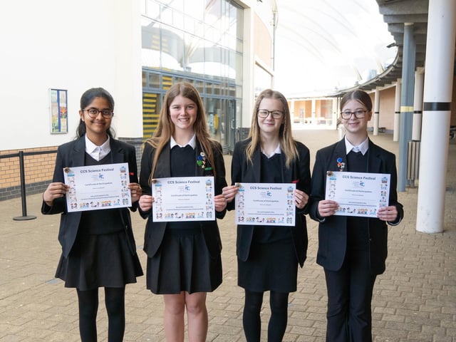 2nd place winner (Year 7/8) - Mag-Lev Trains – Emily Buckley, Maci Grimbley, Aadya Vuppala, Scarlett Warnes