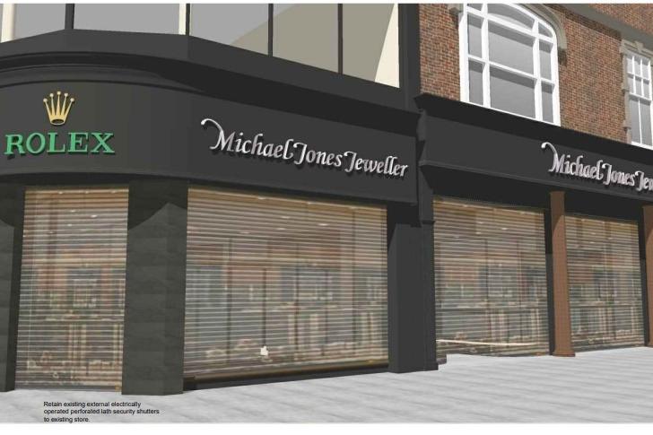 Michael Jones Jeweller in Gold Street has submitted plans to refurbish its exterior and improve its security by merging with the vacant unit next door.
"The existing corner site will be retained and painted, all to match with the new extended shopfront. The existing entrance is proposed as a new display window to reduce security breaches and ensure safety for staff and customers within the store via a new entrance within the new shopfront to number 1a Gold St," according to plans.