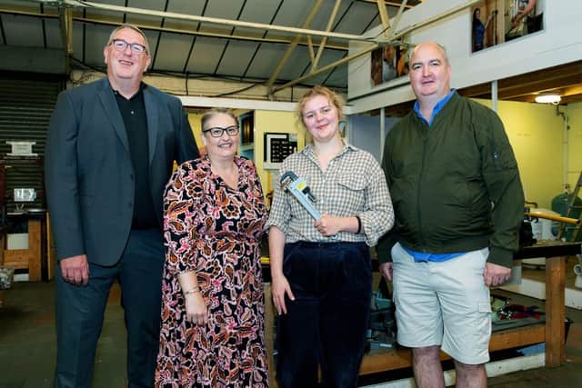 From left, TG Lynes MD Andrew Ingram, Simone Frankel (Choice Training), winner Ashleigh Stent and Ro