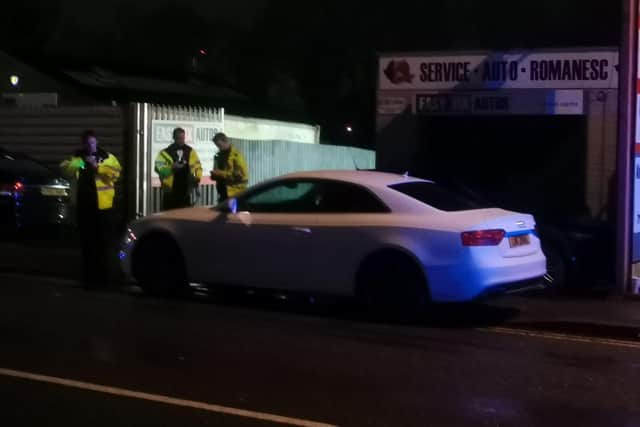 Police attention was focused around Easy Fix Autos in St Andrew's Rod