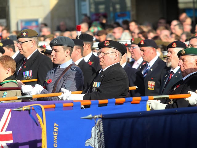 2014 - Remembrance Sunday parade and service in Northampton town centre.