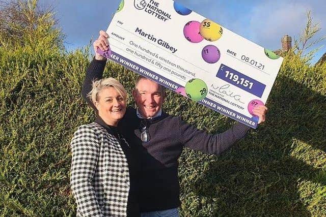 Martin and Tracy celebrate their EuroMillions jackpot