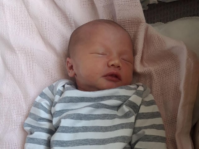 Kayson born at 2.08pm on July 2 at Northampton General Hospital, weighing 7lbs 3oz.