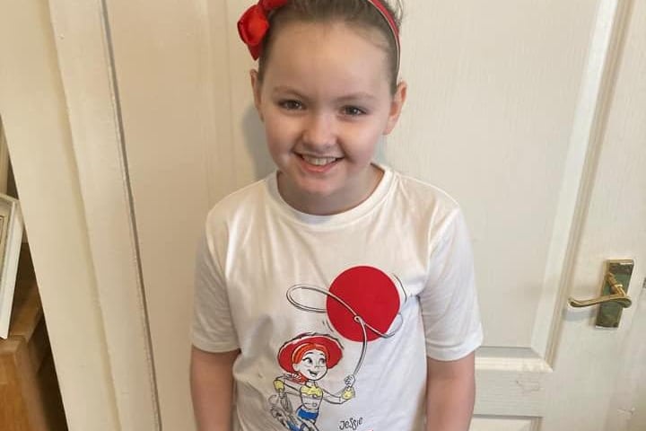 Amelia shows her Toy Story colours in her special Comic Relief t-shirt for school.