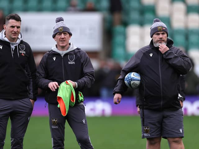 Matt Ferguson (right) with Phil Dowson and Sam Vesty (photo by David Rogers/Getty Images)