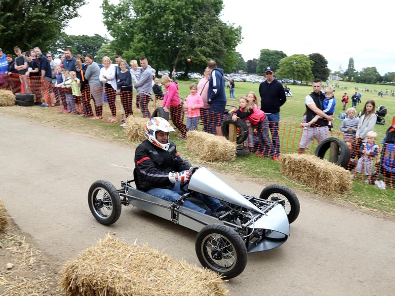 Kettering: Soap Box Derby, races at Wicksteed Park, June 2018