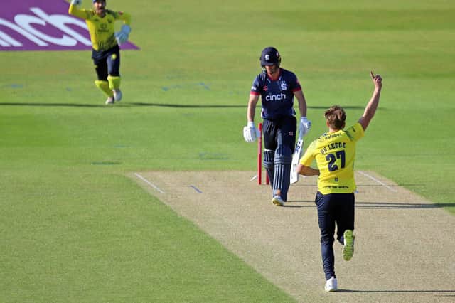 Chris Lynn was dismissed off the third ball of the match (Picture: Peter Short)