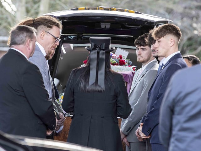 Hundreds gathered to pay their respects to the 20-year-old amateur footballer who tragically died last month