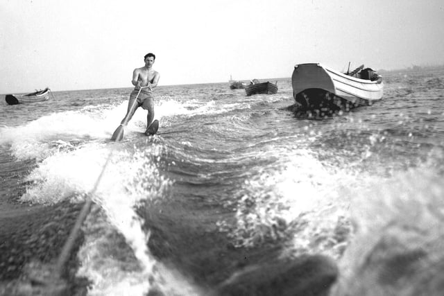 Water ski-ing at Whitburn in August 1959.
