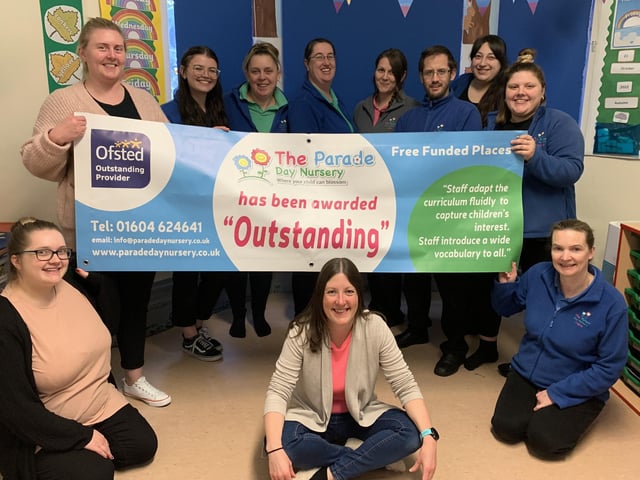 Parade Day Nursery - in Wellingborough Road, Northampton, NN1 4EY - celebrates its third consecutive outstanding Ofsted rating.