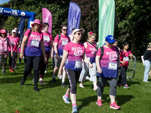 Walkers, runners and joggers completed two laps of Abington Park for the 10k Race for Life on Sunday (July 14).