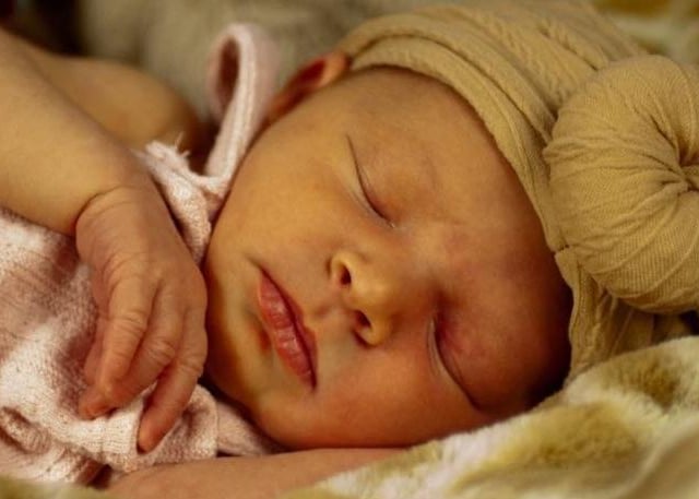 Eleni-Una Lisa born on May 8 at Northampton General Hospital, weighing 7lb.