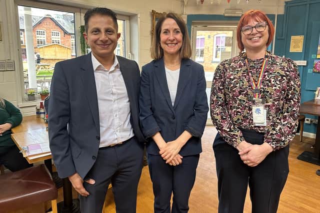 Our Work and Pensions Secretary Liz Kendall visits Workbridge in Northampton earlier this month - From left to right -Dr Sanjith Kamath Workbridge’ s Executive Medical Director and Deputy CEO, Liz Kendall, and Jenny Lane, Education Manager at Workbridge