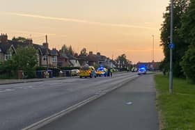 Emergency services were on the scene of the incident in Harlestone Road.