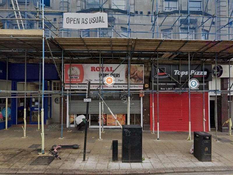 Royal Fried Chicken in Sheep Street was given a one star food hygiene rating at its last inspection on 2 November.