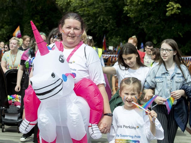 A parade made its way through the town centre before finishing at the university's Waterside campus as Northampton Pride took place on Saturday July 8, 2023.
