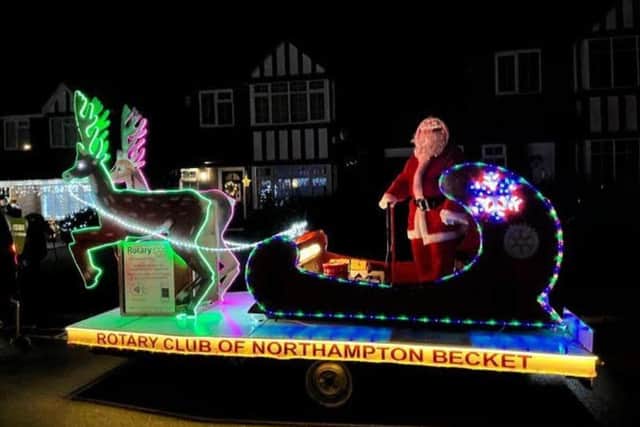 Santa and his sleigh visited 15 different locations between December 8 and 21, which was all made possible by the Northampton Rotary Becket Club.