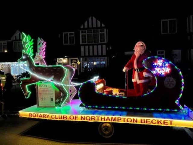 Santa and his sleigh visited 15 different locations between December 8 and 21, which was all made possible by the Northampton Rotary Becket Club.