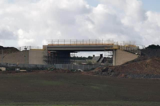 Here's a section of the relief road going over the railway lines