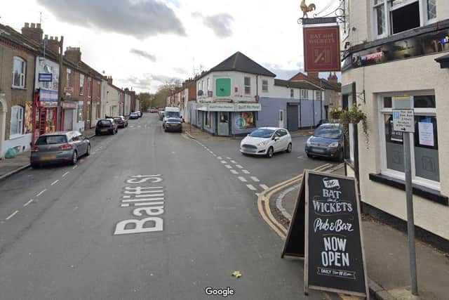 Police say the stolen VW Golf was found dumped in Bailiff Street, Northampton, after wrecking a number of parked cars