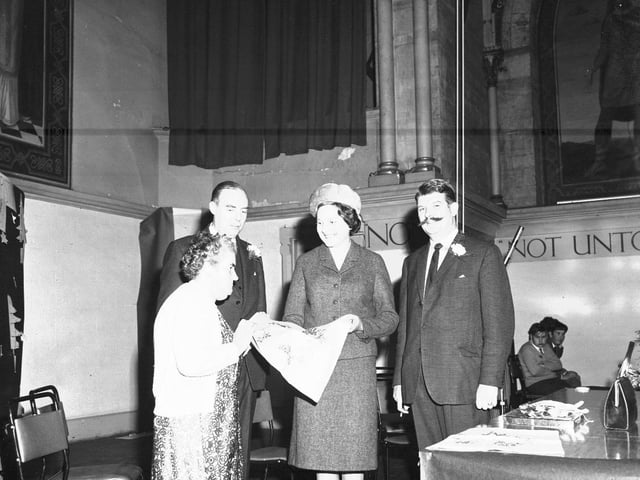Inside the Guildhall, showing Councillor Jack Corin