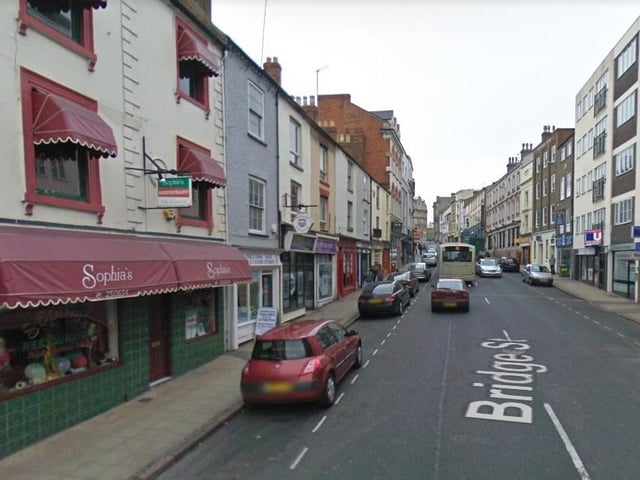 One of the town's busiest streets, Bridge Street. Sophia's restaurant is still going strong today.
