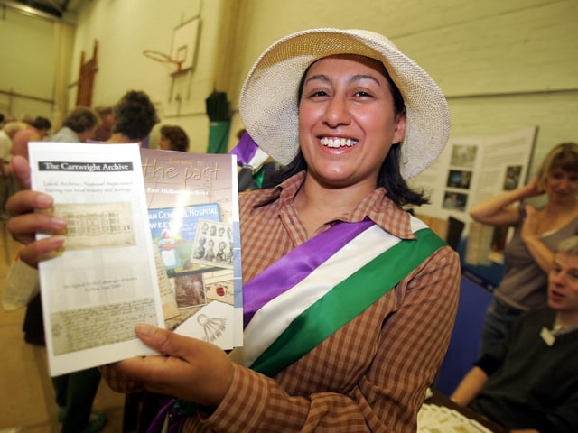 Time Village and Family History Fair held at Northampton University, Boughton Green Road. Pictured, Jenny Moran from the Records office. September 3, 2006