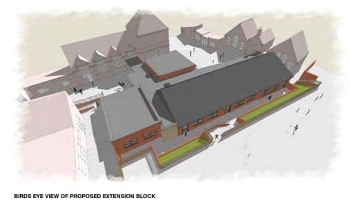 A 3D illustration of what the new extension block could look like.  (Credit: Stenton Obhi Architects)
Taken from design and access statement on planning application.