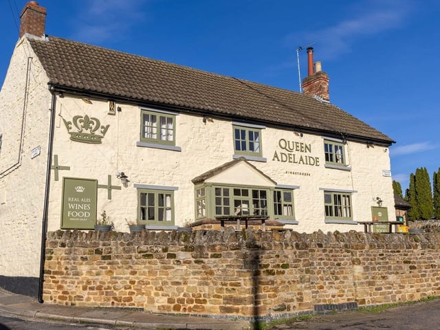 Ingoing Cost: £7,025, Annual Rent: £25,000. A sales advert reads: "The Queen Adelaide is your quintessential warm and inviting traditional pub with buckets of character. The pub has recently been refurbished inside and out. There are two separate bars, where different groups can enjoy visiting for different reasons. Cask ale and premium lager brands play an important part in the wet offer. Fully fitted trade kitchen and currently the pub is known for traditional pub food, pizzas, and a great Sunday lunch. The pub has a large beer garden which is partly patio and steps up to a grassed area.  Large car park with 35 spaces, parking is never an issue here. The Queen Adelaide has a reputation for being a great pub!"