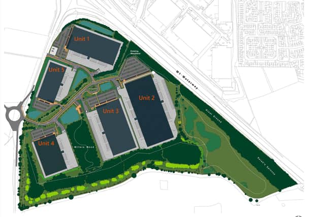 Proposed site plan for Junction 15, M1