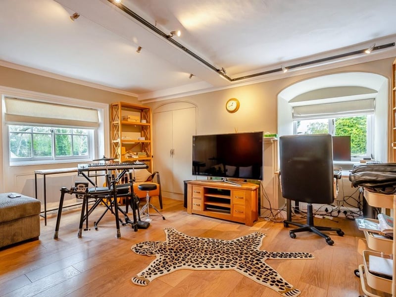 One of the room at the top of the house is currently being used as a music room